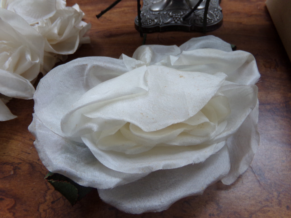 VINTAGE WHITE SILK ROSE-FRANCE WAS $28.95  NOW 21.95