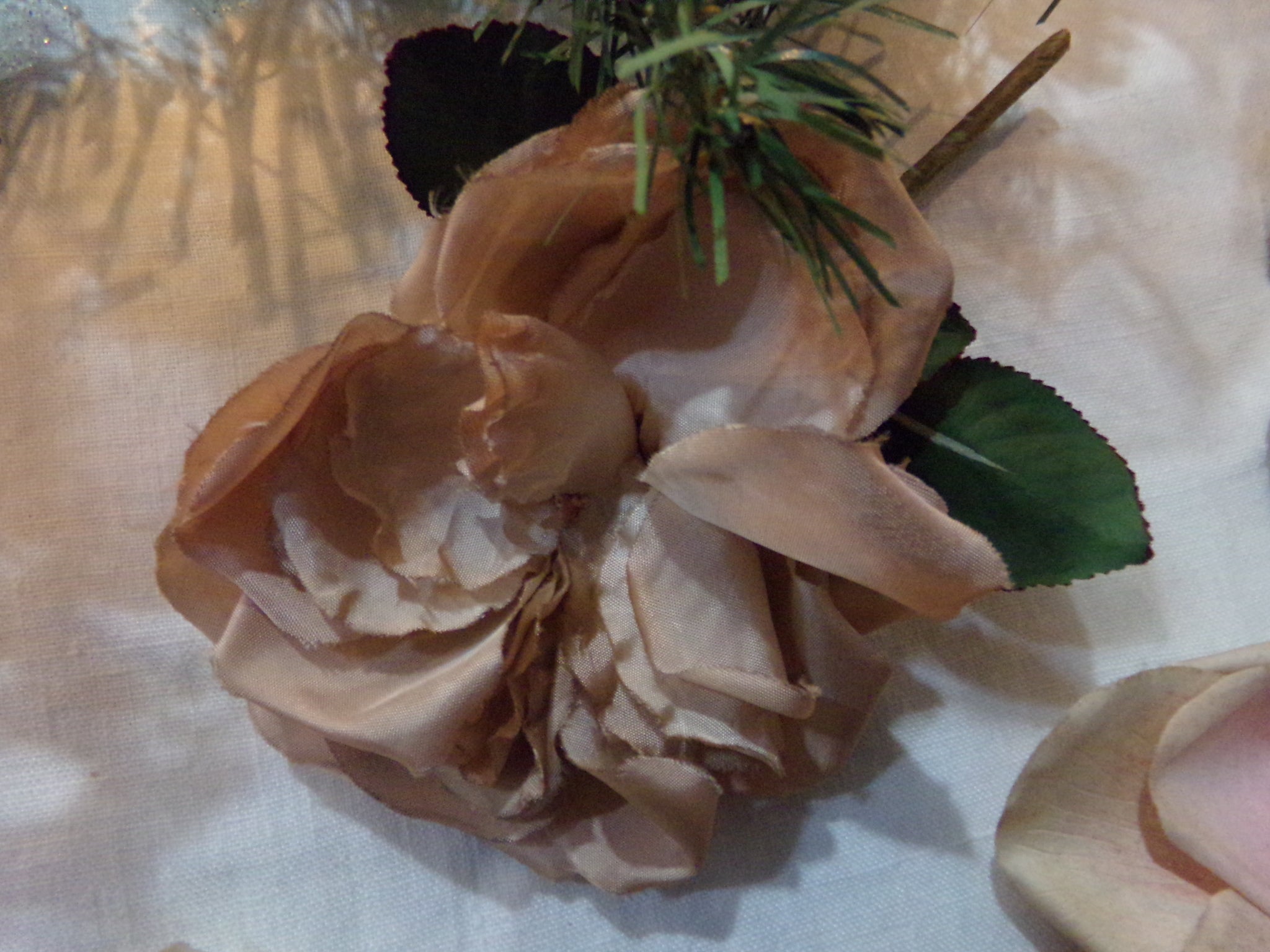 vintage beige silk rose  made in Germany was $16.95  now $12.95
