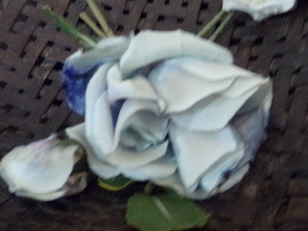 VINTAGE BLUE VELVET ROSE MADE IN FRANCE ON SALE NOW $10.95
