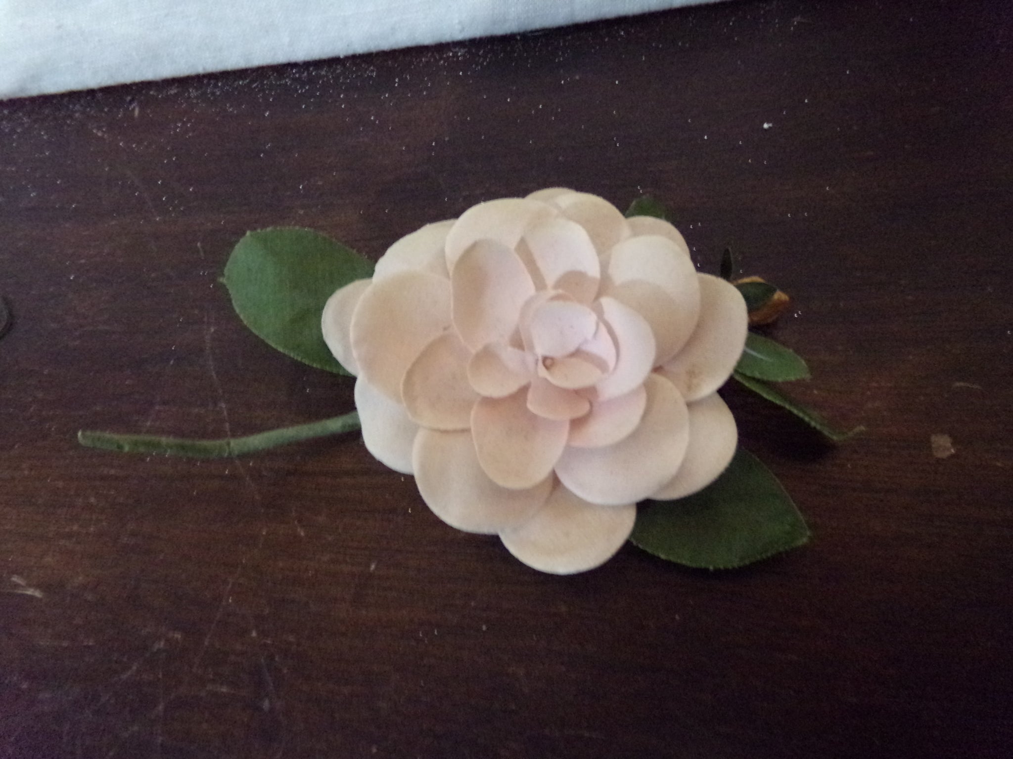 VINTAGE Camellia  Bloom  Made in Germany   Silk/Velvet  brooch  was $16.95 now $11.95